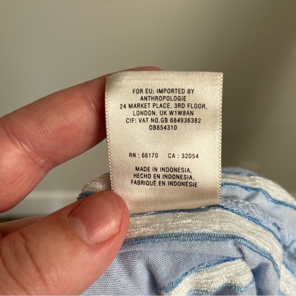 Anthropologie Building 18 South Seas Tunic Blue Striped Tie Waist Size 12 - Picture 9 of 10